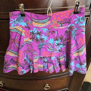 Donajo Water Life Vibrant Parrot Print Women's Skort Size Med